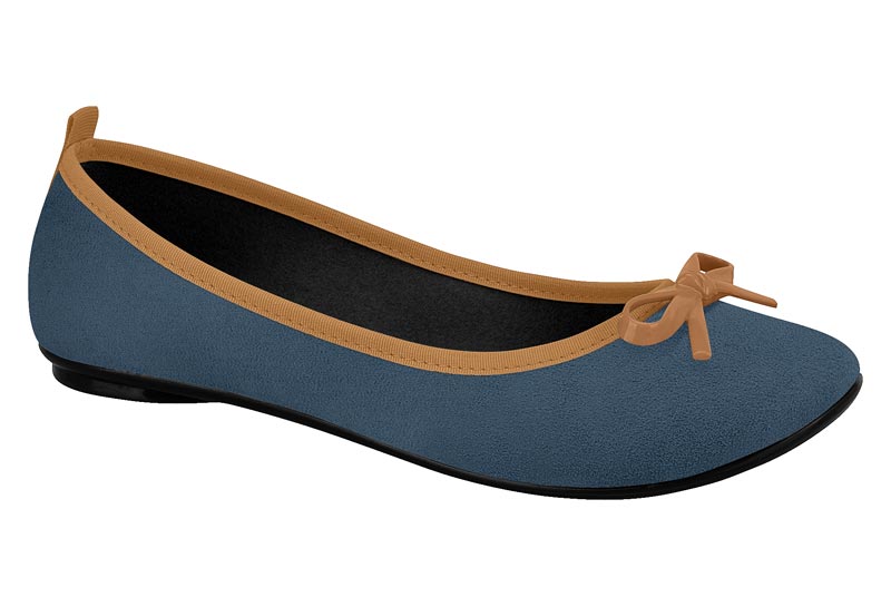 Caramel Bow Ballerina Blue (MOLECA) - FINAL SALE