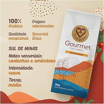 Café Torrado e Moído Gourmet - 100% Arábica (3 CORAÇÕES)