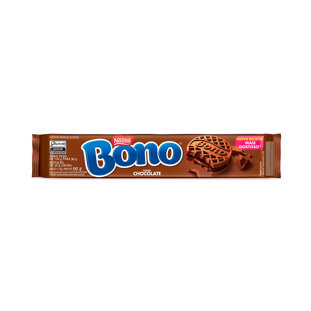 Biscoito BONO Recheado Chocolate 90g (NESTLE) B.B: 17/June/24