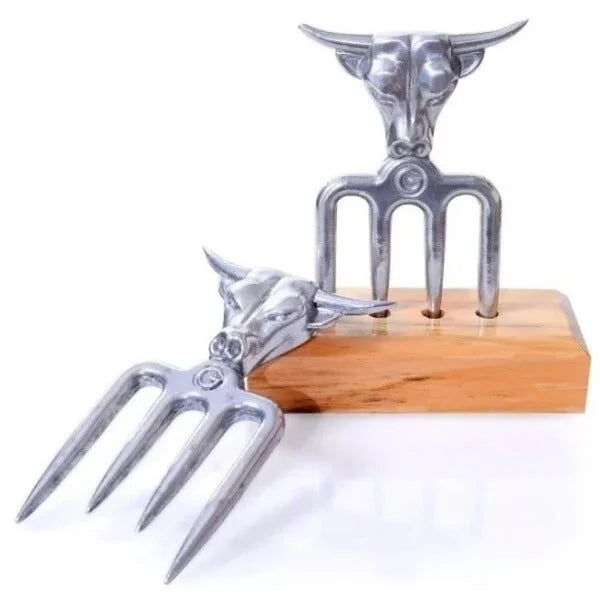 Garfo de Churrasco Artesanal com Suporte