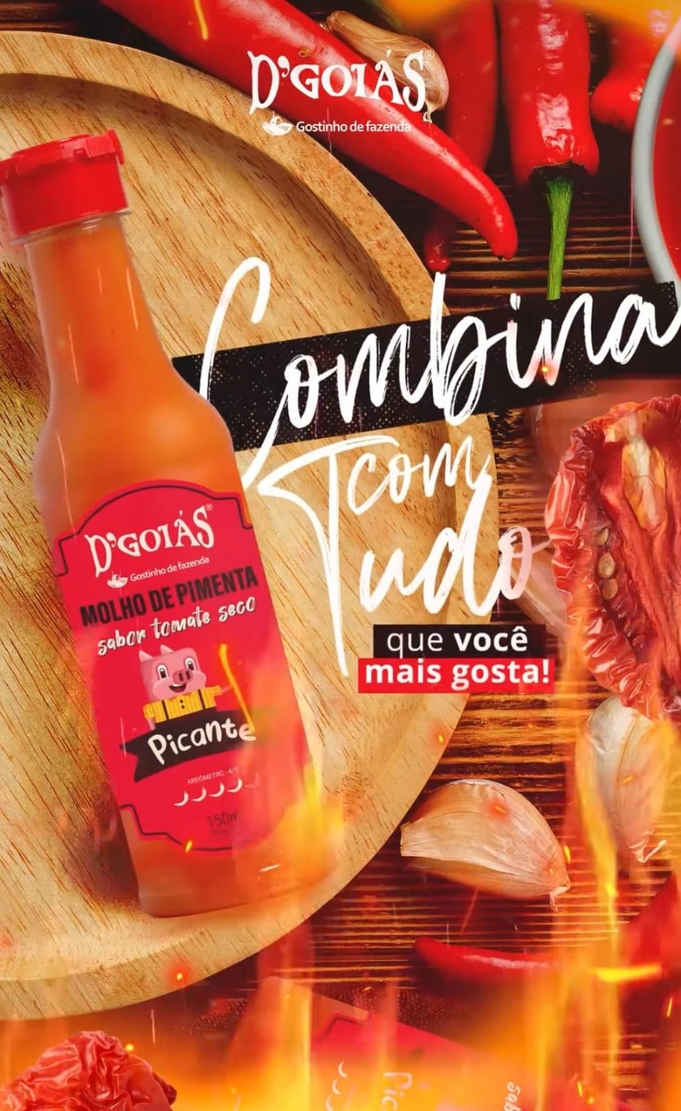 Molho de Pimenta Sabor tomate Seco (D'GOIAS)