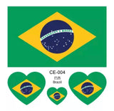 Tatuagem Brasil Corações e Bandeira