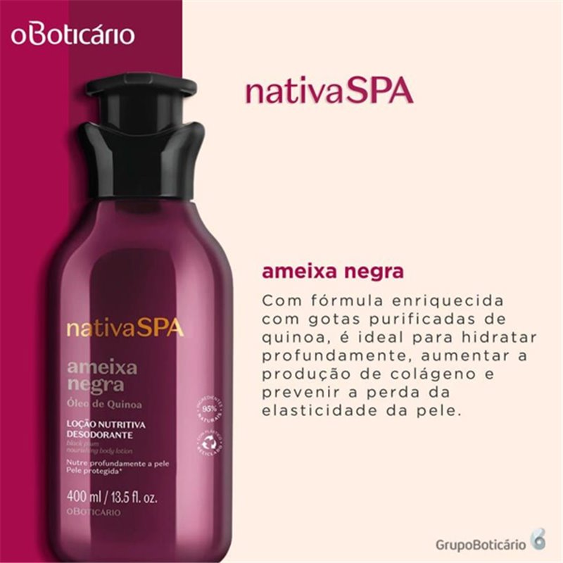 Loção Hidratante Desodorante Corporal Nativa Spa Ameix (O BOTICARIO)