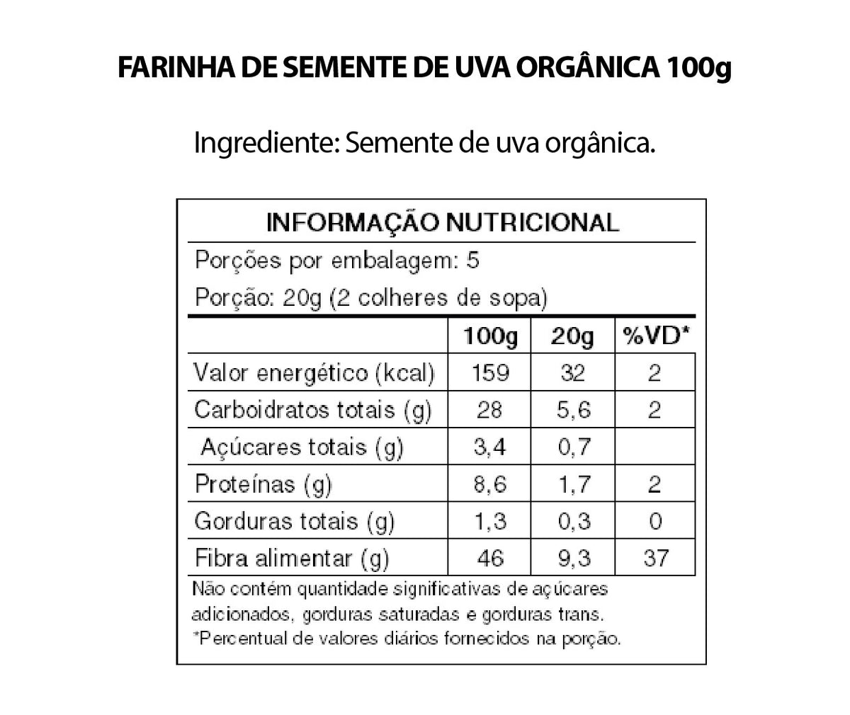 Farinha de Uva em pó organica (ORGANOVITA)
