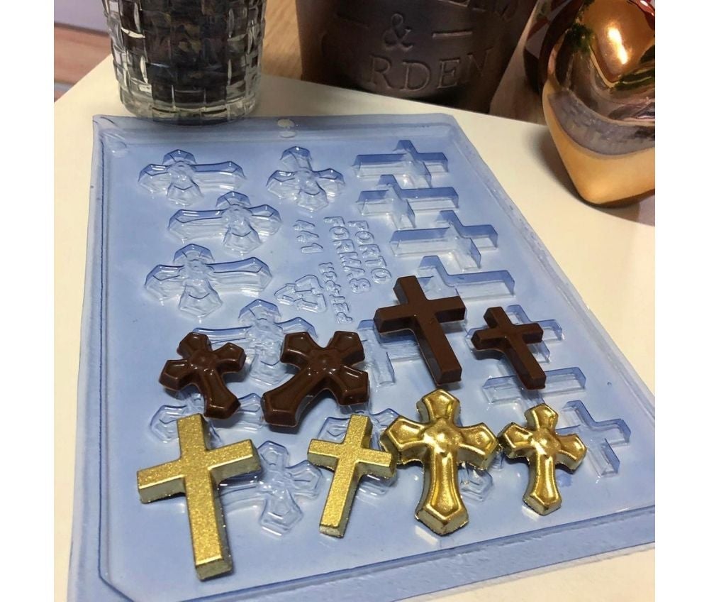 Chocolate Mold - Cross - PORTO FORMAS - Cruz Aplique 441