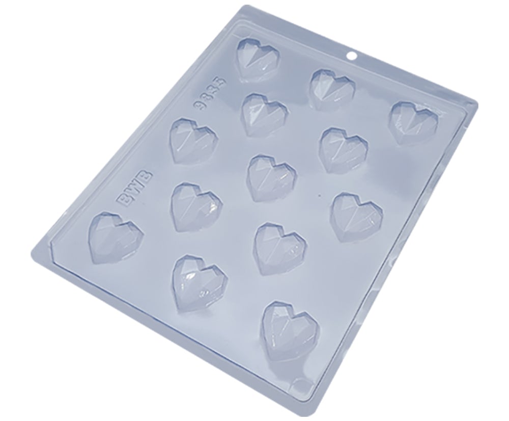 Acetate mold - Faceted Heart | BWB 9835