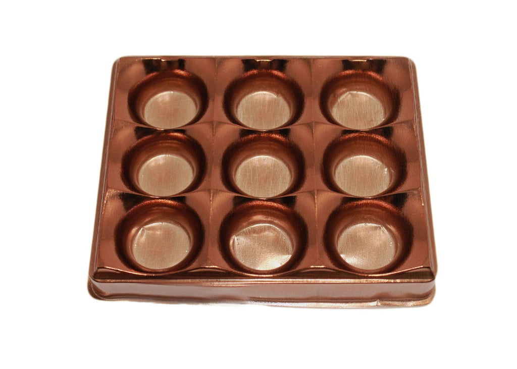 Candy box - 9 cavities - Metallic brown - 10 pcs | Flip Festas
