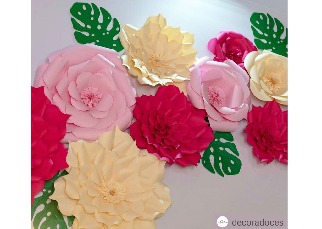 Decorative Giant Flower - Light pink Camellia - Decora Doces - Flor de papel - Cenario