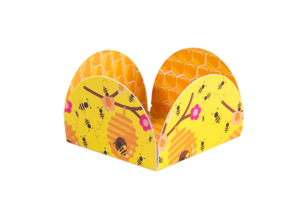 Four Petals Truffle Holder - Bumble bee - Forminha para doces - Decora Doces - Abelhinha