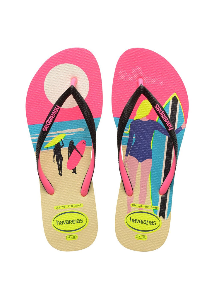 Chinelo Slim MIX ROSA LIMAO (HAVAINAS)