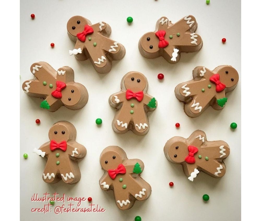 3 Piece Chocolate Mold - Gingerbread - PORTO FORMAS CANADA - Bolacha Bonequinho Especial 85