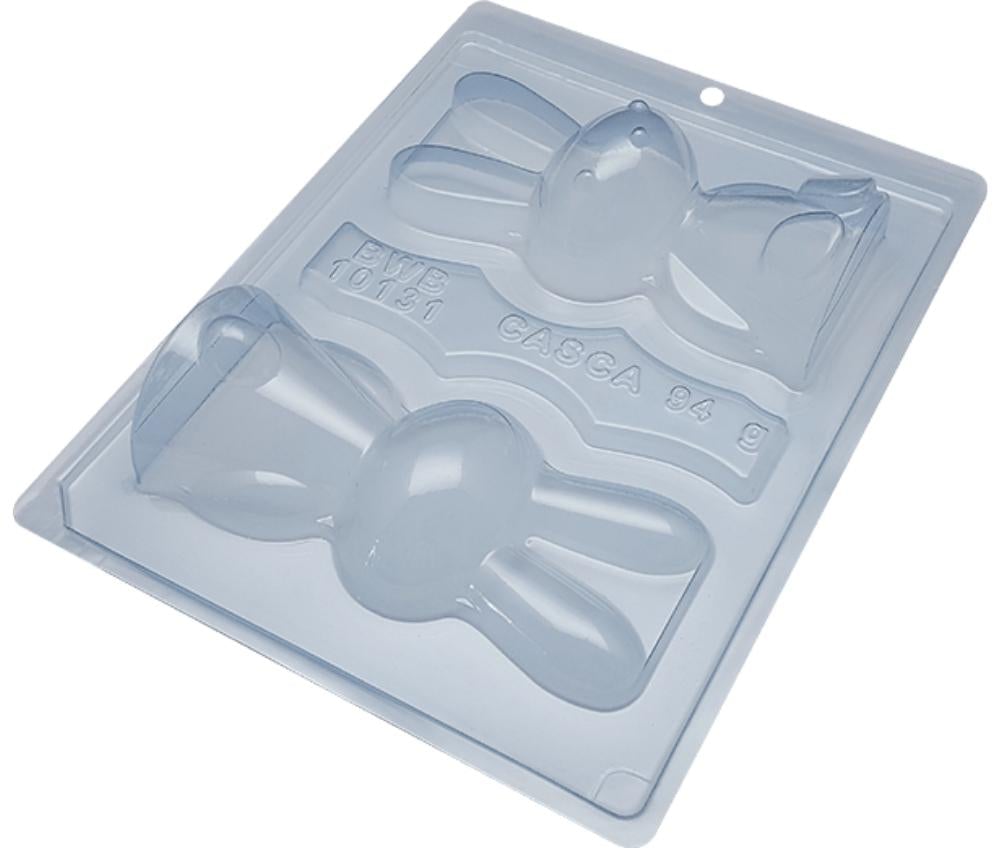 3 piece chocolate mold - Seated Bunny medium | BWB 10131