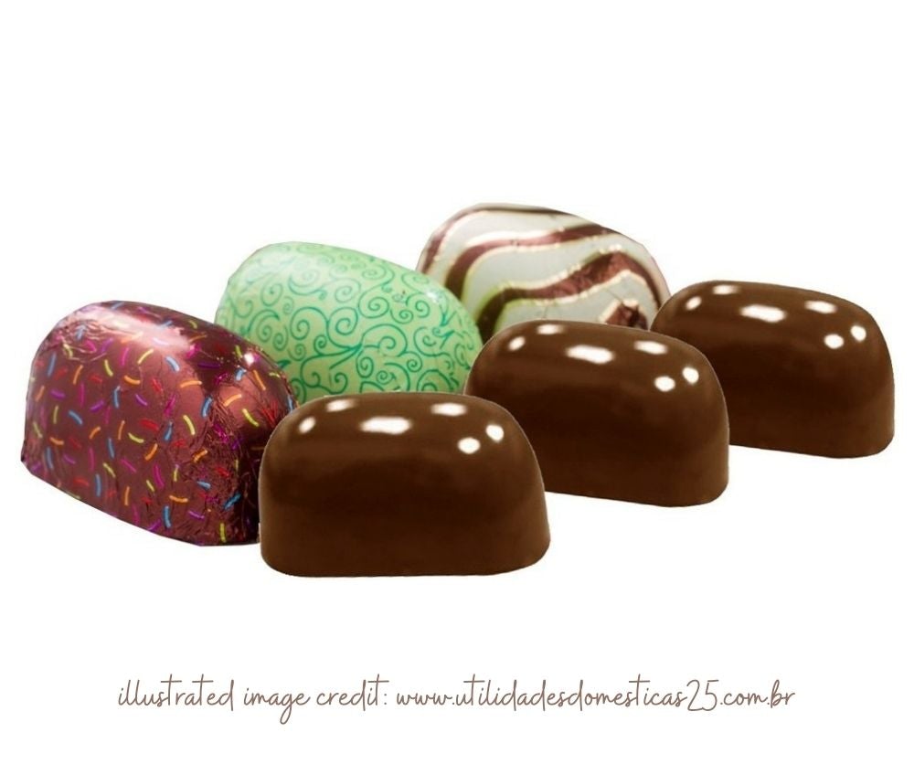 Semi-professional 3 piece chocolate mold - Oblong Truffle mini | BWB 3522