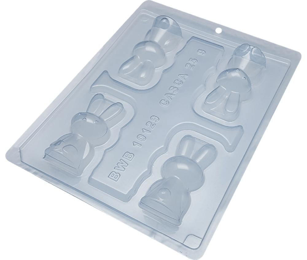 3 piece chocolate mold - Seated bunny small | BWB 10129