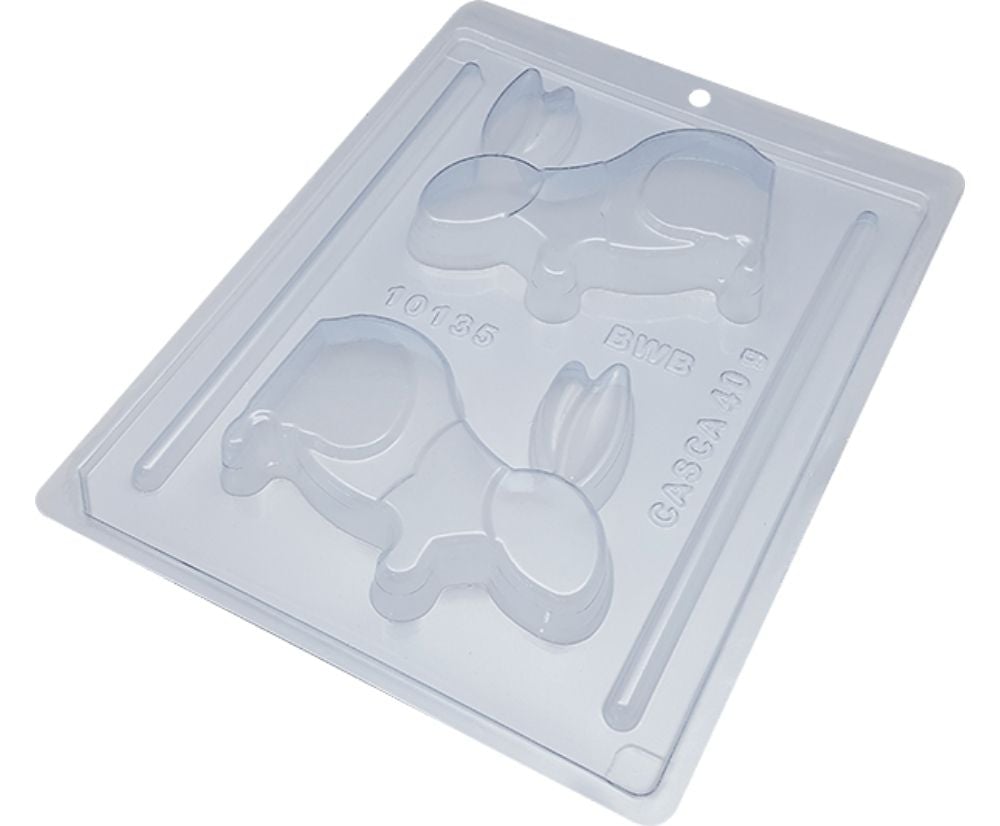 3 piece chocolate mold - Standing Bunny | BWB 10135